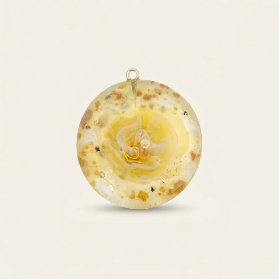 Anhänger mit Blume gelb/gold